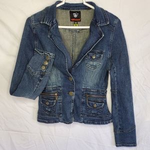 Dollhouse Distressed Denim Jean Jacket, M
